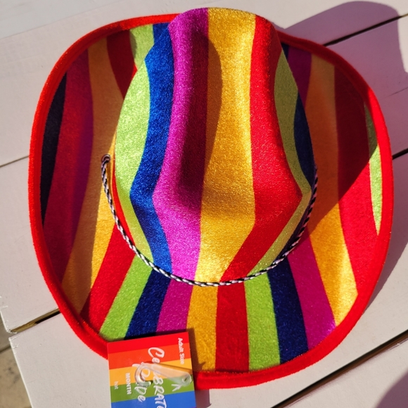 Rainbow Cowboy Hat ~ LGBTQ ~ Rainbow ~ Unisex ~ Festival ~ Parade~ Pride! - Picture 3 of 16